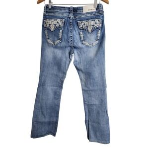 Grace in LA Jeans Womens - Blue Embroidered Flap Pockets 26 / 26x32